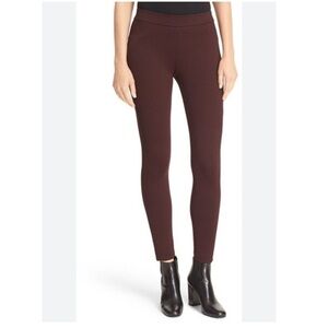 Theory Adbelle Claymont Burgundy Black Pull on Leggings Pant Large